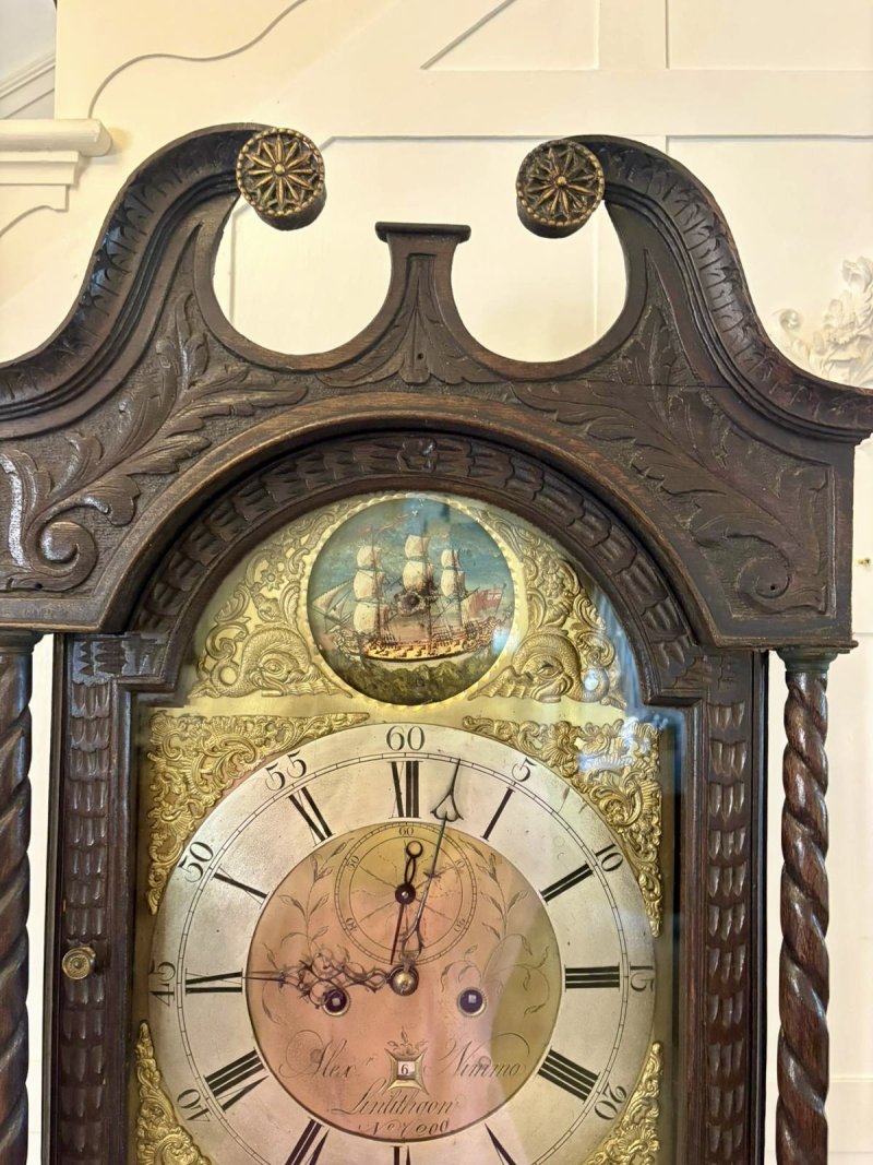Outstanding Quality 18th Century Oak Longcase Clock - Image 16